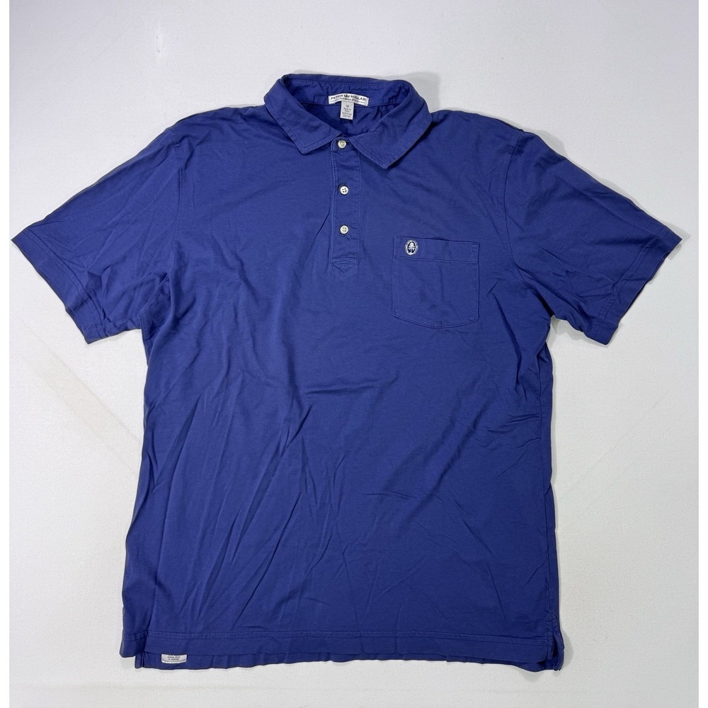 Peter Millar Tailored Fit Polo Shirt Mens Medium Blue Pima Cotton Golf Logo VTG